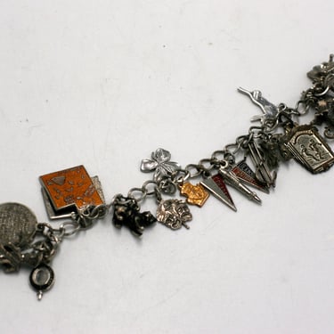 vintage silver charm bracelet 