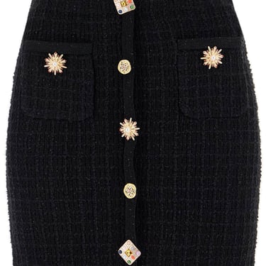 Self Portrait "Knitted Mini Skirt With Jewel Buttons Women