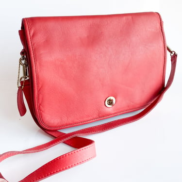 1990s Red Leather Satchel Bag