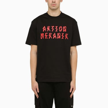 44 Label Group Printed Black Crew-Neck T-Shirt Men