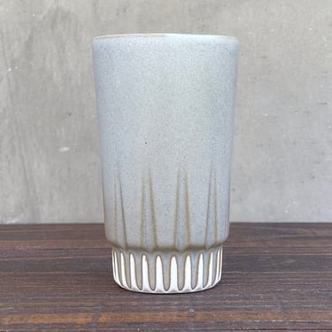 Tall  Porcelain "Arrow" Cup  - Satin Charcoal 