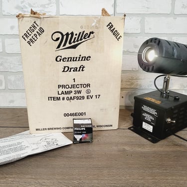 Vintage Miller Genuine Draft Projector Lamp Beer Sign 