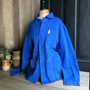 French Chore Jacket, Blue de Travail, Cotton Twill, Garden, Farmhouse Peasant, Work Wear 