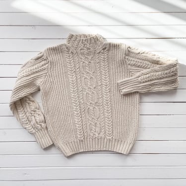 Ralph Lauren sweater 90s vintage cream turtleneck fisherman sweater 