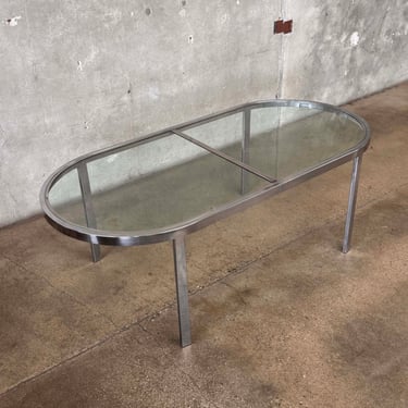Milo Baughman Chrome and Glass Dining Table