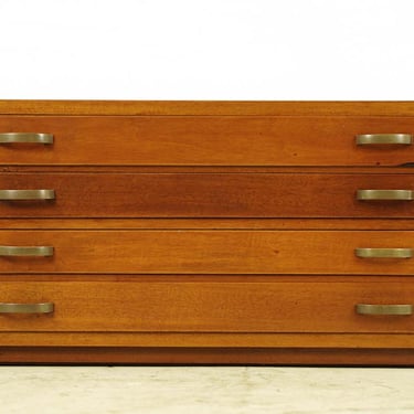 Mid Century Mahogany Tabletop Storage Cabinet