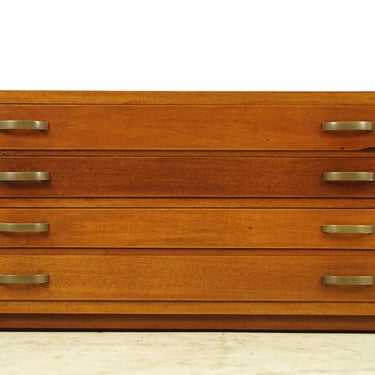 Mid Century Mahogany Tabletop Storage Cabinet