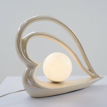 Iridescent Heart Lamp, 1980s 