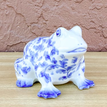 Blue and White Frog Piggy Bank