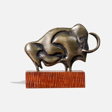 Mid-Century Modern Bronze Wooly Mammoth Sculpture