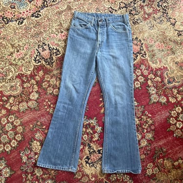 Authentic vintage 1970’s LEVIS jeans, orange tab | bell bottom jeans, hippie, boho XS measures 28W x 28.5L 