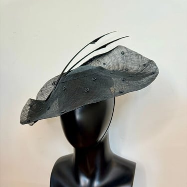 Vintage Ariane Millinery Los Angeles Black Hat Fascinator by VintageRosemond