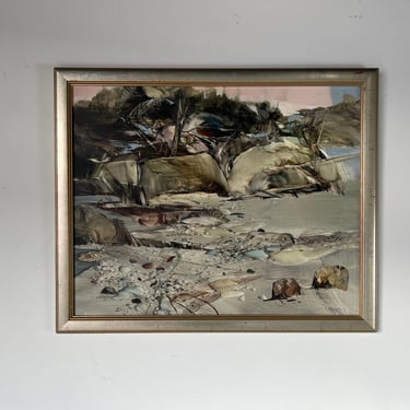 1980's Geoffrey Smith " April Cove Silence " Oil Painting, Framed 