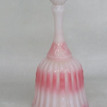 Fenton Rosalene Faberge Pink and White Glass Bell 3150B