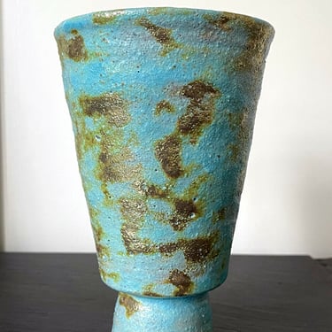 Ceramic Vase with Volcanic and Metallic Glaze by Beatrice Wood