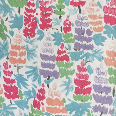 Vintage 1950's Floral Fabric / 50s Abstract Floral Print 