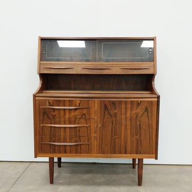 Vintage Danish Mid Century Modern Rosewood Secretary Desk 