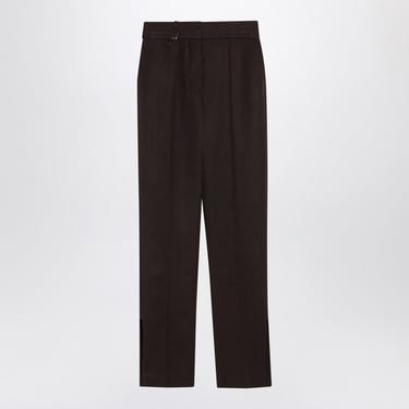 Jacquemus Brown Trousers In Silk Blend Women