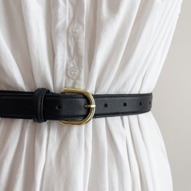 black leather belt 90s vintage skinny belt 