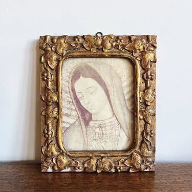 Antique Italian Gilt Frame with Madonna Print 