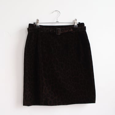 Vintage Velvet Leopard Skirt - W27