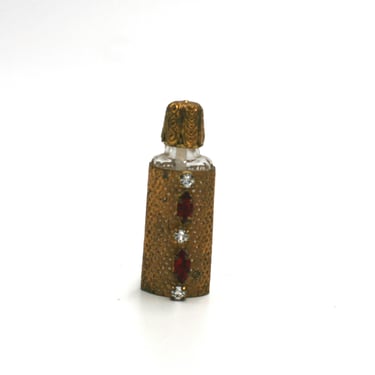 vintage miniature perfume bottle with rhinestones 