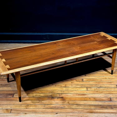 Restored Lane Acclaim Surfboard Walnut Coffee Table - Mid Century Modern Danish Furniture 