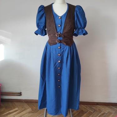 Vintage dress Austrian Tyrolean, Vintage Dirndl Dress, Cottage Dress, Folk style dress, Trachten dress 