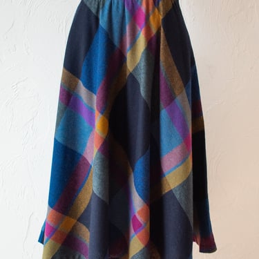Vintage Multicolor Wool Tartan Skirt Small