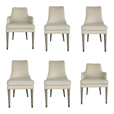 Jonathan Charles Co. Modern Off-White Shoal Dining Chairs Set of 6