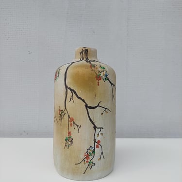 Vintage Ceramic Vase / Retro Vase /  Mid Century Modern Vase / Hand Painted Vase / Unique Vase / Hand Painted Ceramic Vase /MCM Decor /1970s 