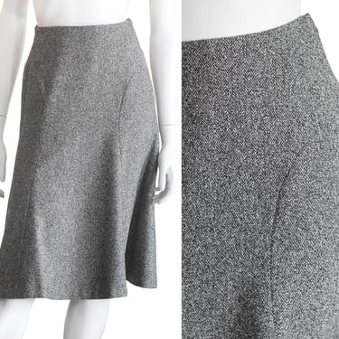 Vintage black and white wool tweed skirt 