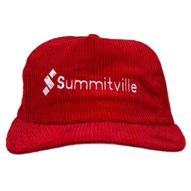 Vintage 70s/80s Summitville Tiles Made in USA Construction Style Corduroy SnapBack Hat Cap 