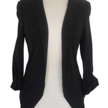 Vintage Eileen Fisher Blazer Black Silk Jacket Petite 