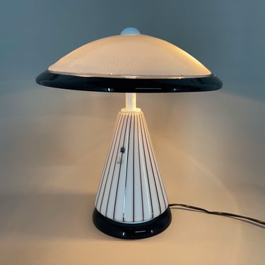 1980's Rare Italian Mushroom Vetri Murano Glass Table Lamp by ZONCA, Labeled / Italian Design / Vintage Lighting 