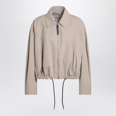 Loewe Beige Zip-Up Jacket In Cotton Women