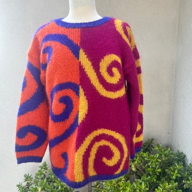 Vintage New Wave oversized sweater wool mohair blend Sz S/P by The Limited 