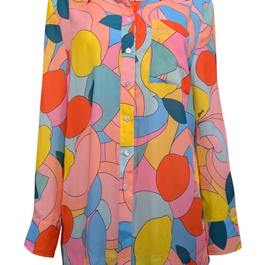 Staud - Multicolor Citrus Kaleidoscope Print Shirt Sz M