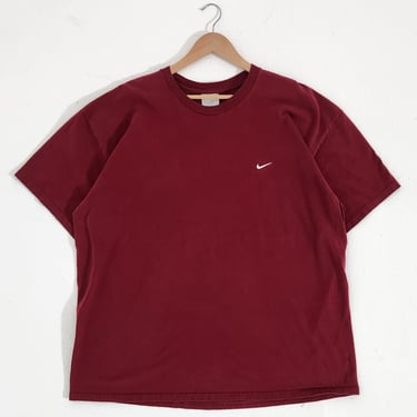 Vintage 2000s Maroon Red Nike Swoosh T-Shirt Sz. 2XL