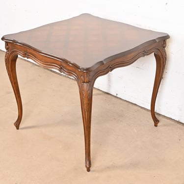 Karges French Provincial Louis XV Carved Walnut Breakfast Table or Game Table, Circa 1960s