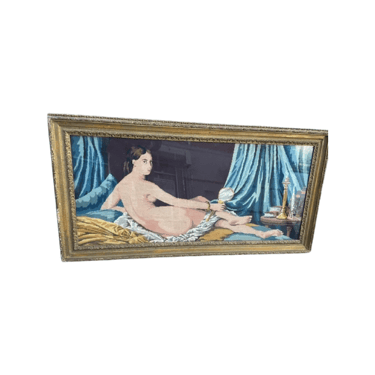 Ornate Framed Needlepoint of Female