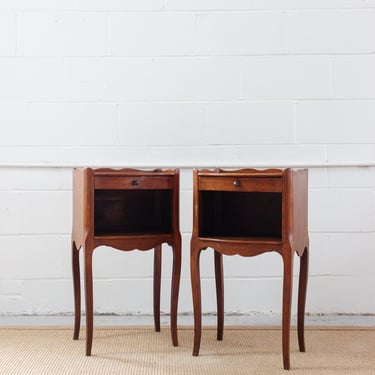 pair of matching vintage French Louis XV style bedside tables