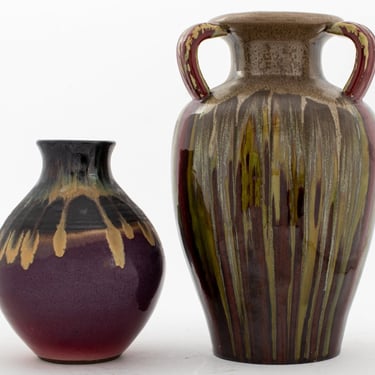 Signed American Studio Art Pottery Vessels, Pair