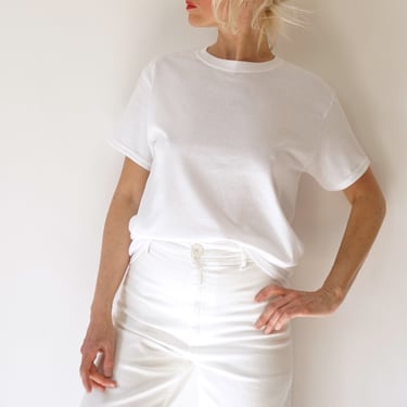 Vintage Plain White T Shirt | Perfect Cotton Tee Crewneck | 100% Cotton | S-M 