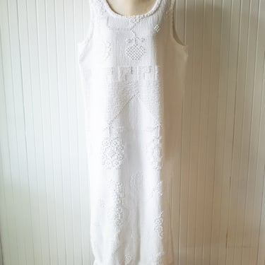Vintage 1980s Thick Cotton Woven Blanket Dress XL