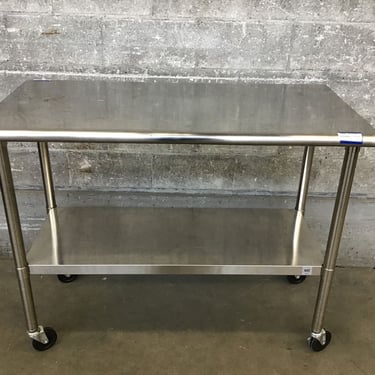 Rolling Stainless Steel Prep Table (Seattle)