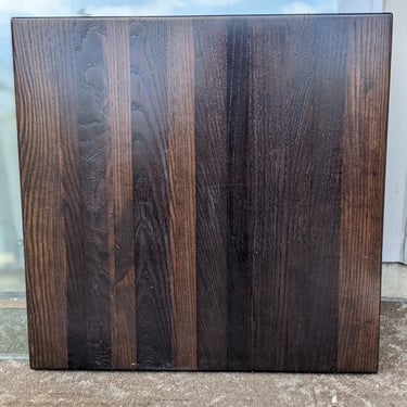 Dark Stained Wood Table Top with Acralyte Finish 26.25 x 26.25