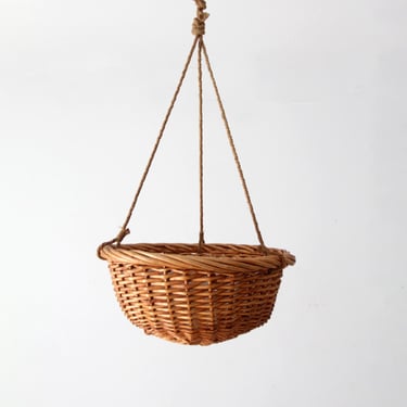 vintage wicker hanging basket 