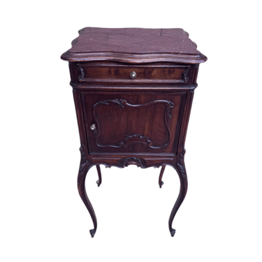 New - Antique French Louis XV Style Carved Marble Top Smoking Stand/ End Table