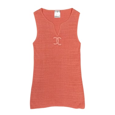 Chanel Coral Ribbed Tank Top
